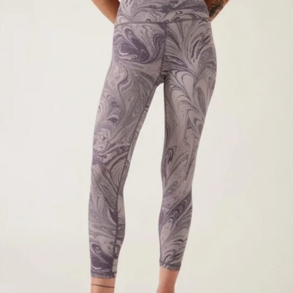 Athleta Transcend 7/8 Tight Legging Marble Violet Sz S